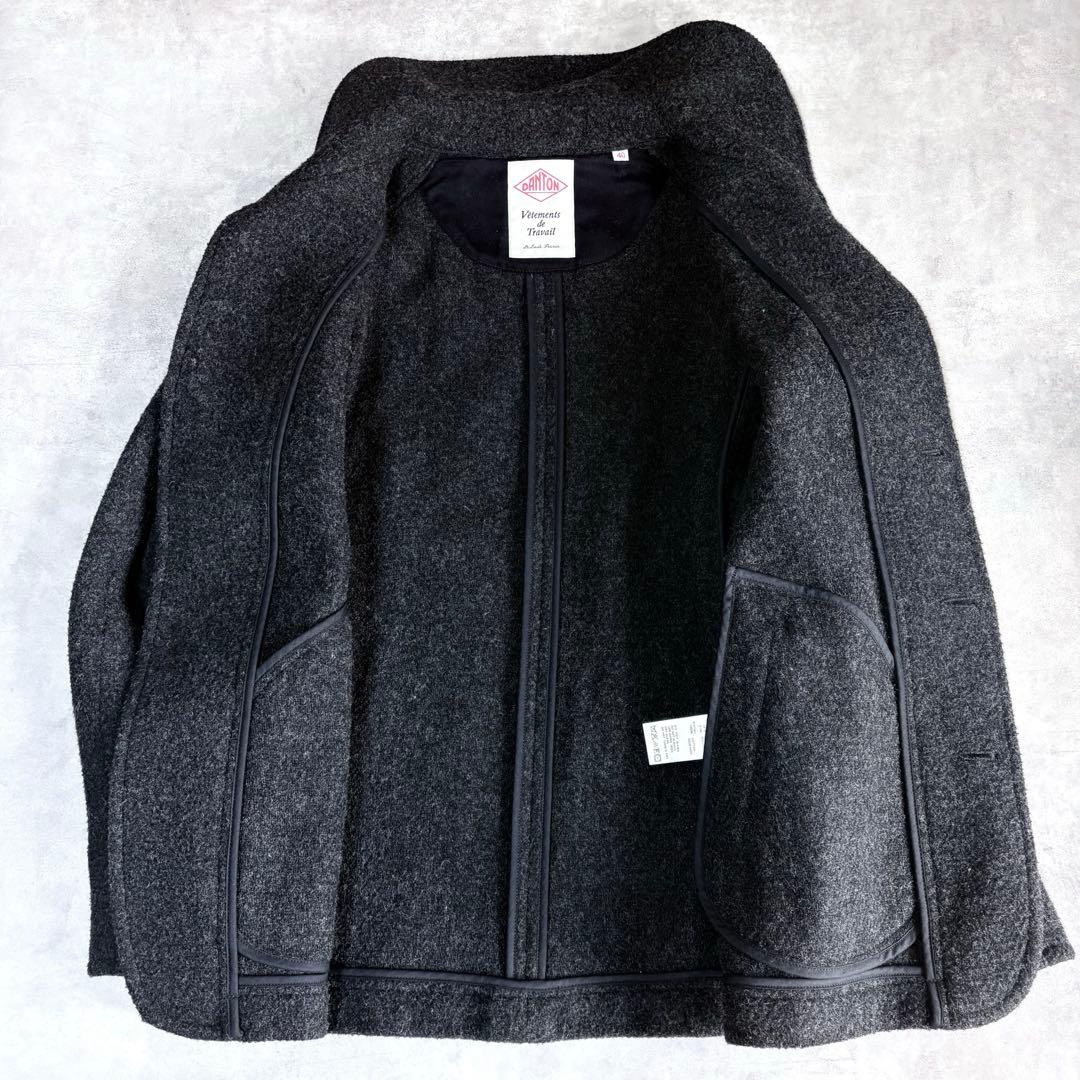 ジャケット・アウター DANTON WOOL PILE ROUND COLLAR JACKET 40