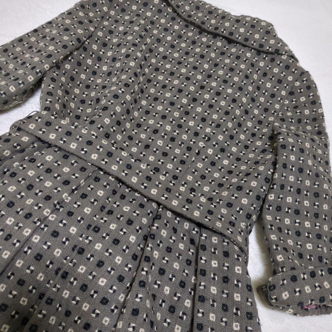 ホコモモラ/Jocomomola/ロングコート/刺繍/グレー/日本製/Ｌサイズ