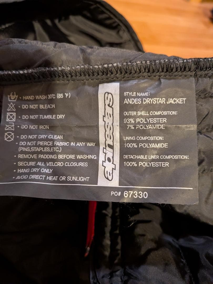 Alpinestars Andes ジャケット グレー/ブラック　M