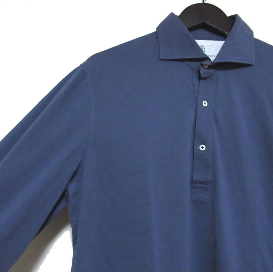 美品 ブルネロクチネリ 長袖 スリムフィット ポロシャツ Sサイズ ネイビー