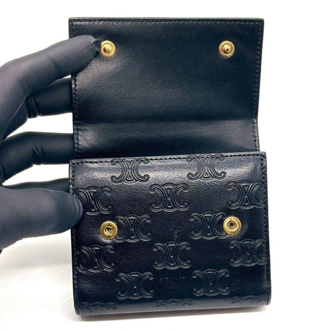 け*ん様 セリーヌ　三つ折り財布 コンパクトウォレットトリオンフ 総柄 エンボス