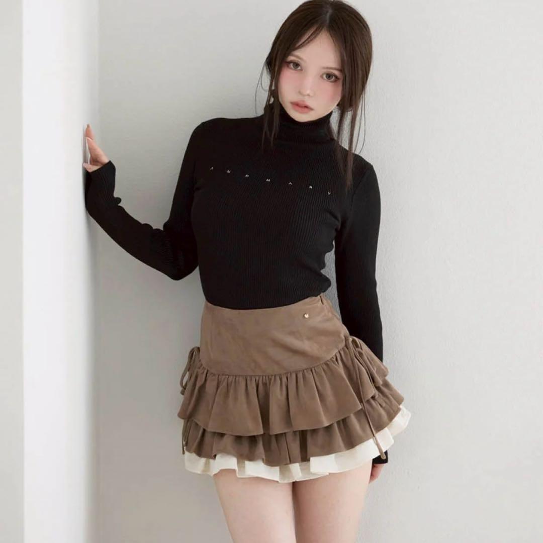 スカート andmary Mel gather skirt brown M