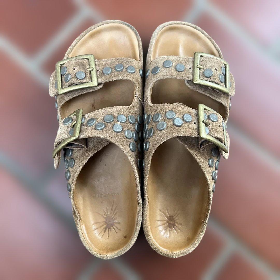 ミハラヤスヒロ　キャメル　￼スウェード　鋲　サンダル　￼ 25センチ　￼試着程度