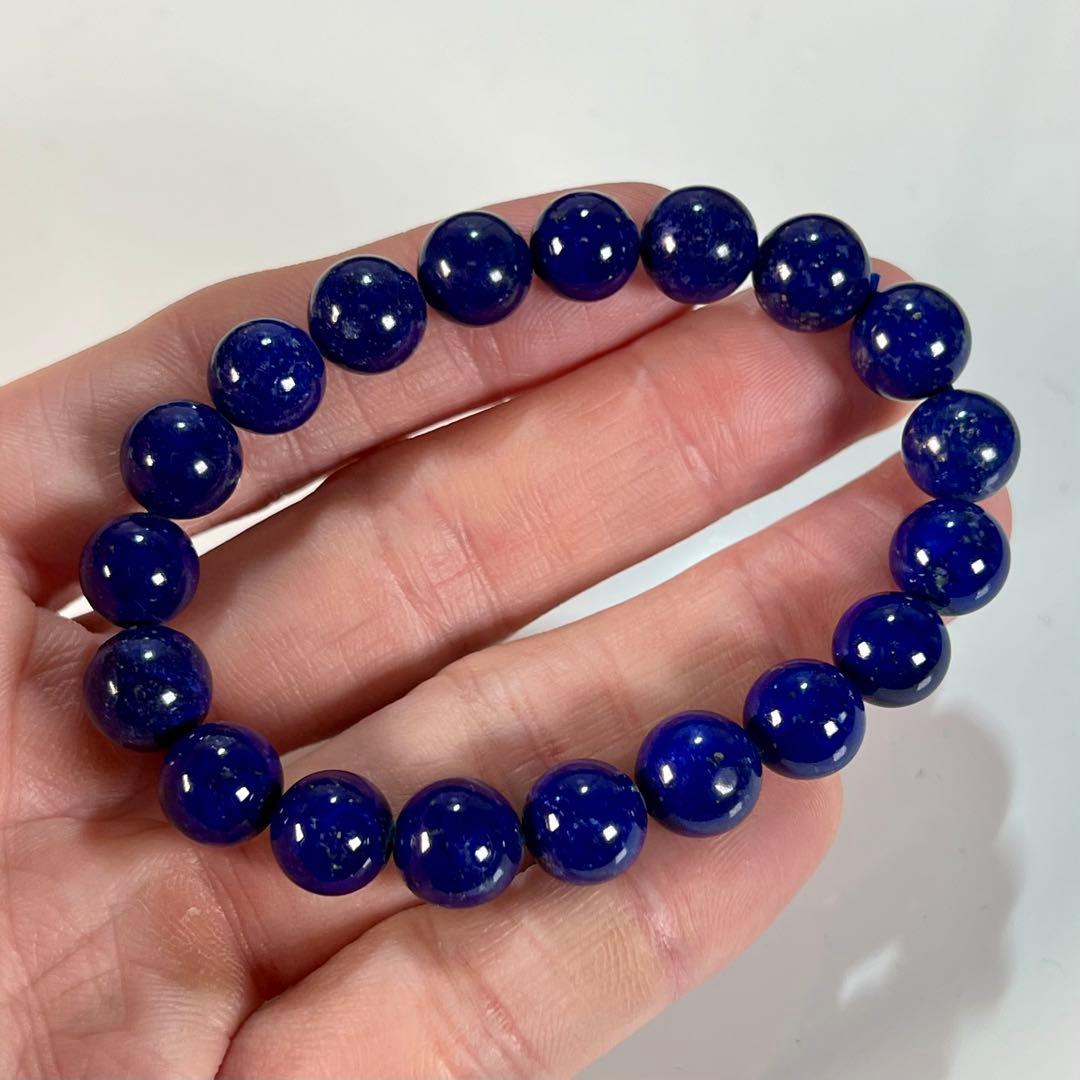 高品質　ラピスラズリブレスレット　鮮やかブルー　3