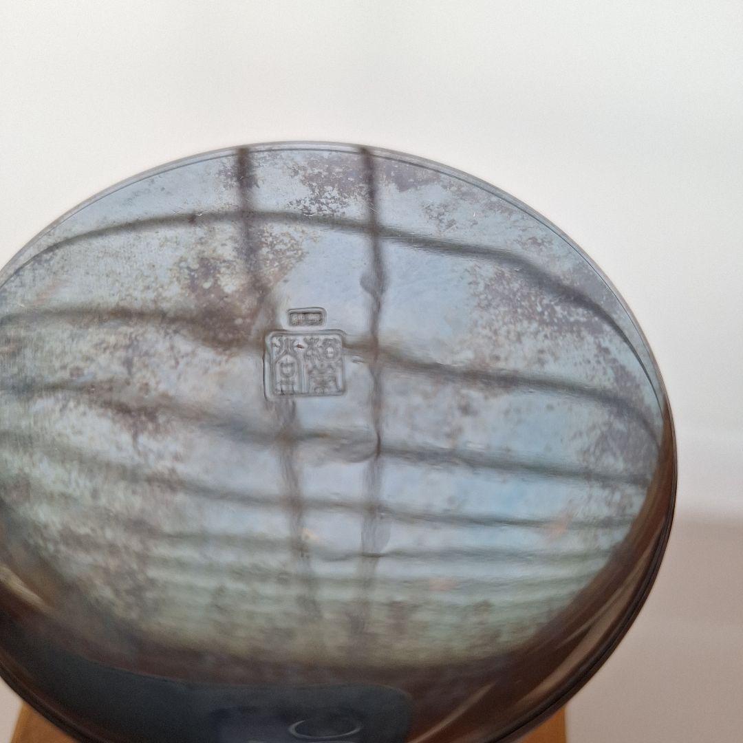 松栄堂　純銀製　茣座目打　茶筒　茶道具　銀器　銀製品