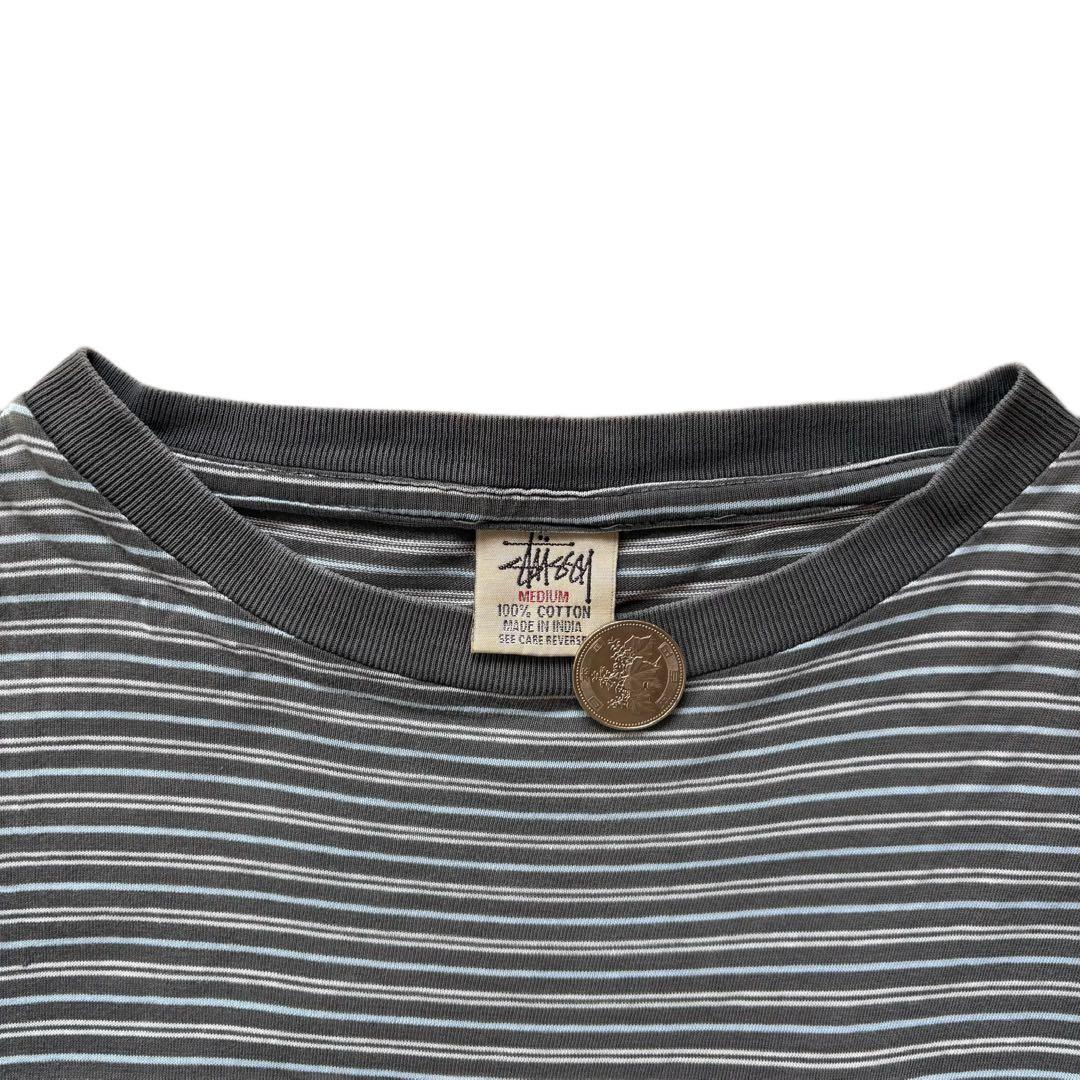 90s OLD stussy オールドステューシー　ボーダー　長袖　白タグ