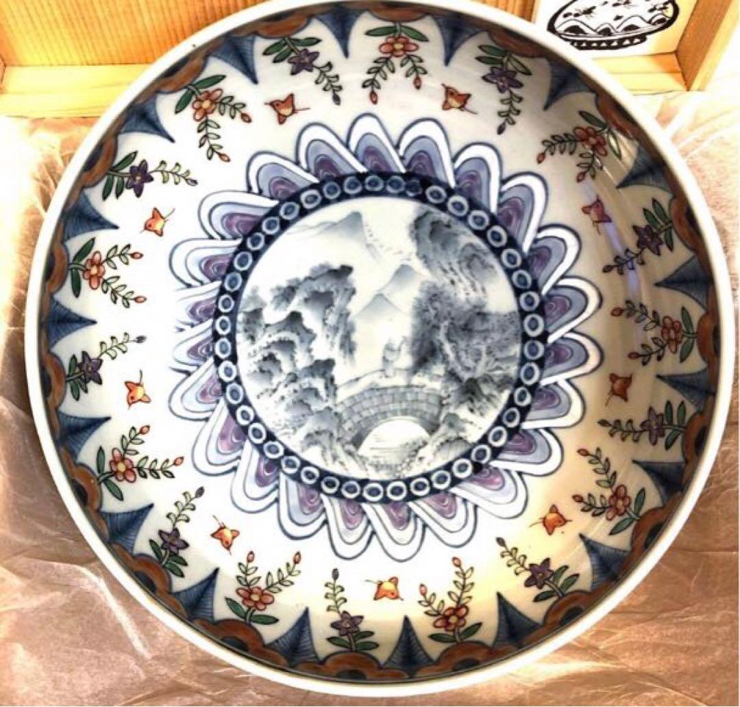 佐藤走波　染錦草花波千鳥山水　はち　定価7.2000円【新品未使用保管品】