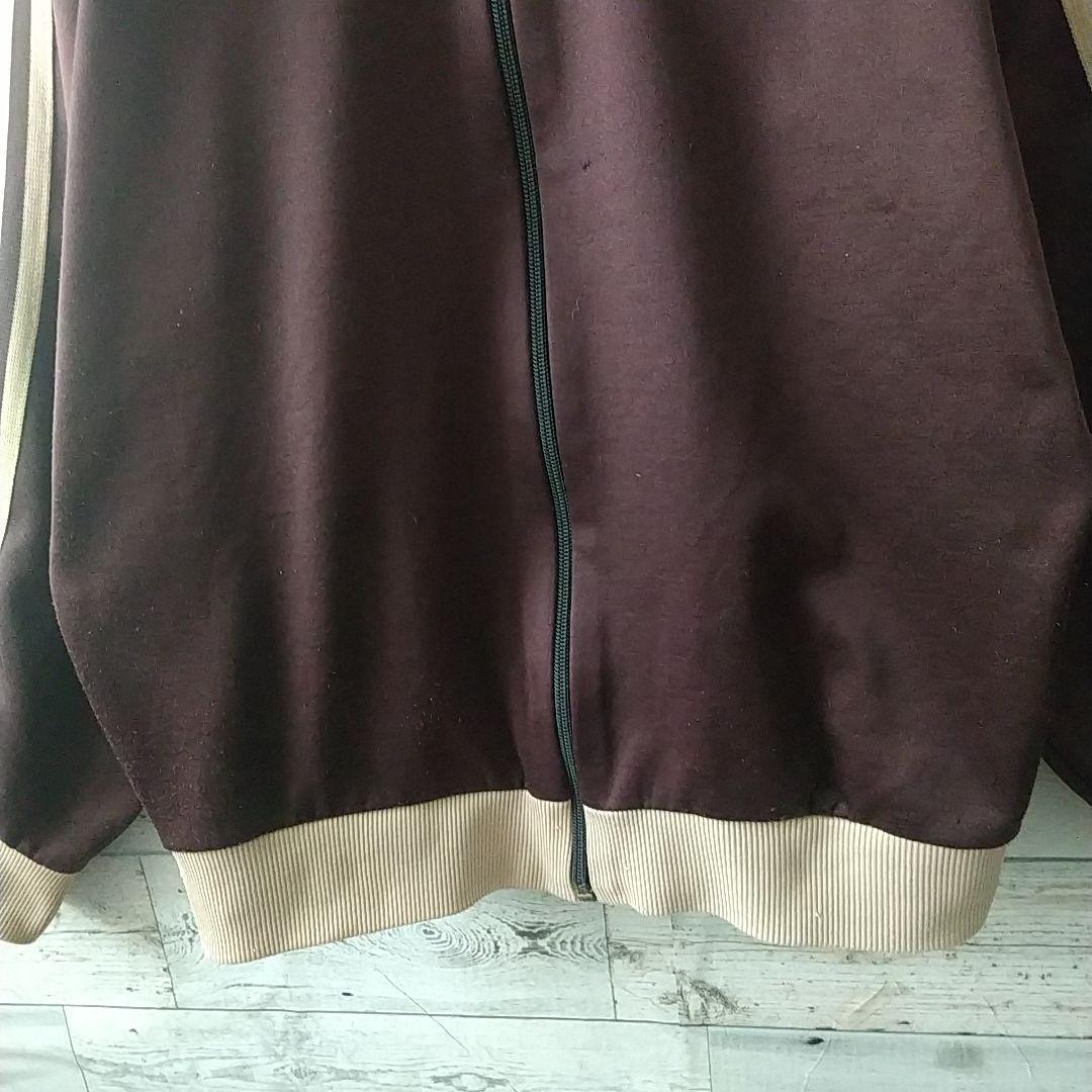 人気カラー☆アディダス 刺繍 デサント製 トラックジャケット ブラウン×ベージュ