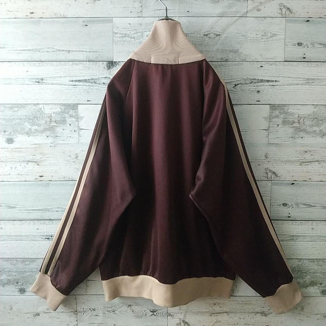 人気カラー☆アディダス 刺繍 デサント製 トラックジャケット ブラウン×ベージュ