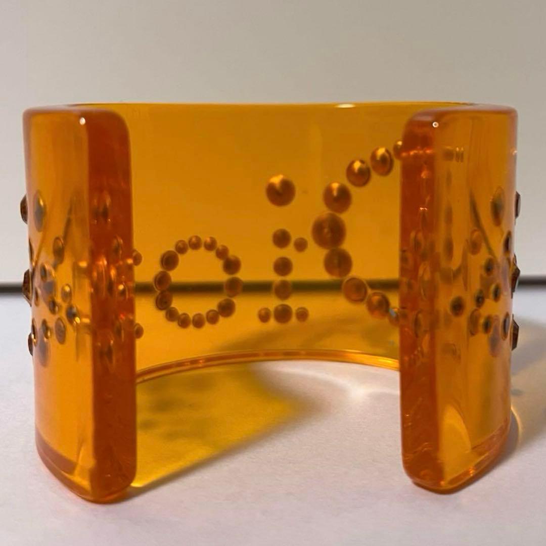 Christian Dior　クリアバングル　オレンジ　ヴィンテージ