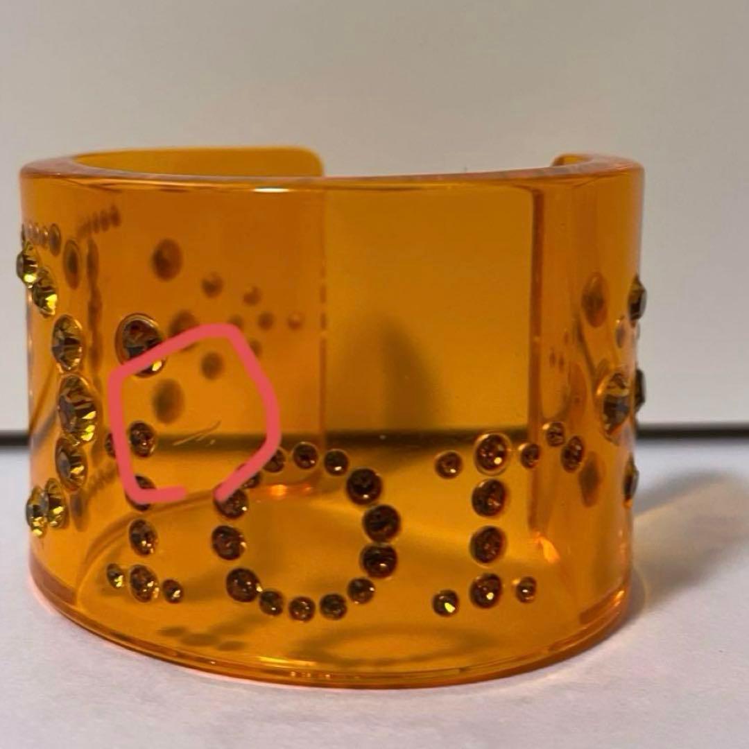 Christian Dior　クリアバングル　オレンジ　ヴィンテージ