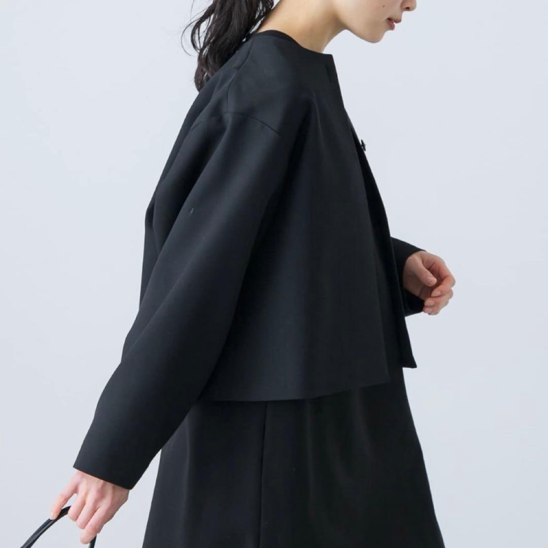 かぐれ　ノーカラージャケット　ブラック　2025