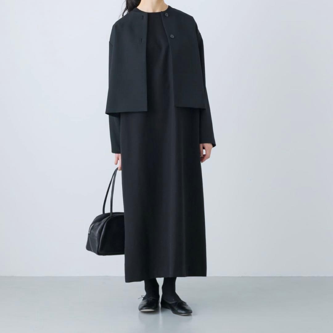 かぐれ　ノーカラージャケット　ブラック　2025