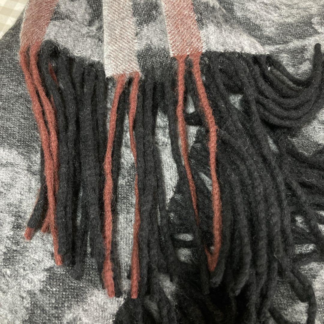 HOUSE OF LOTUS ボタニカル柄　カシミヤ大判ストール　マフラー