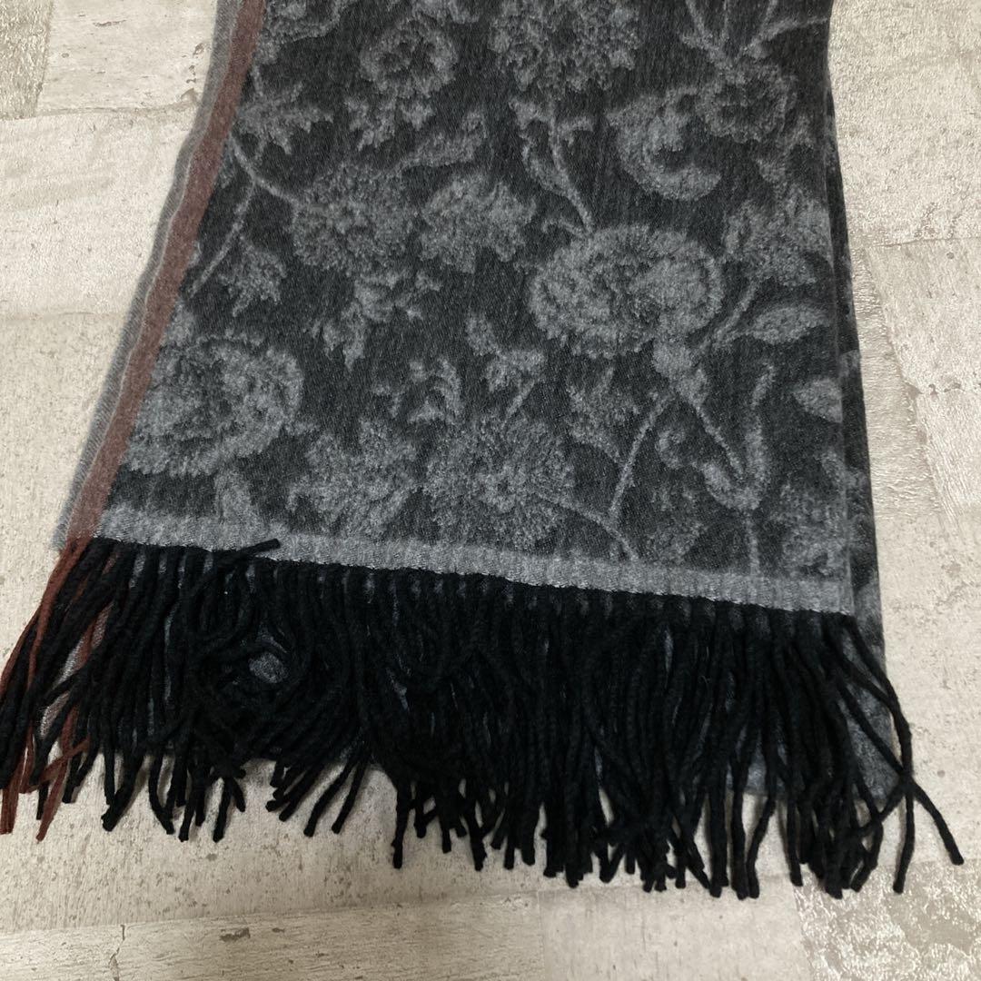 HOUSE OF LOTUS ボタニカル柄　カシミヤ大判ストール　マフラー