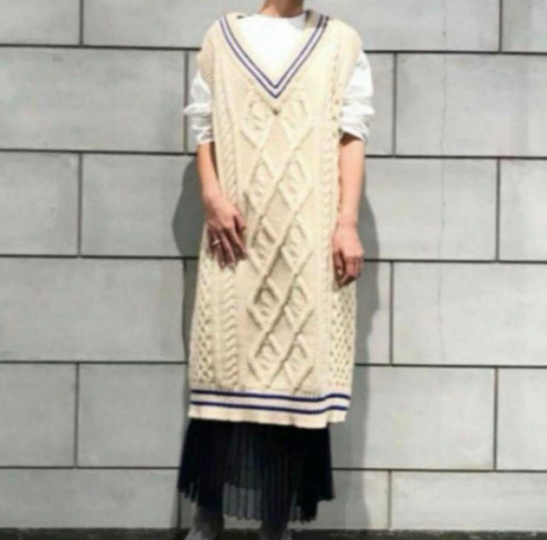 Maison Margiela★肉厚ニット★アラン編み★ワンピース*ジレベスト★