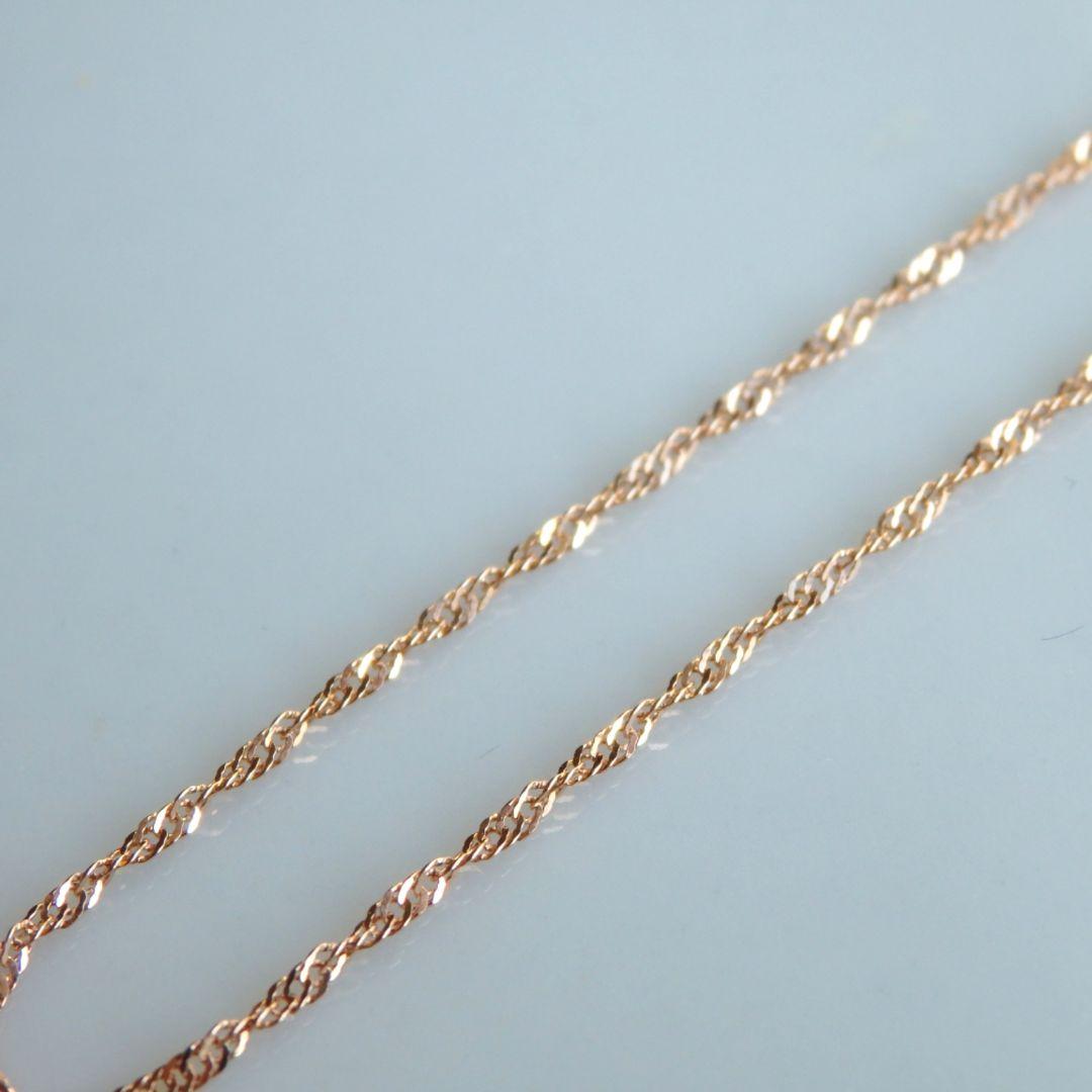 Mu-　k18ネックレス　PG　スクリューチェーン　1.3㎜幅