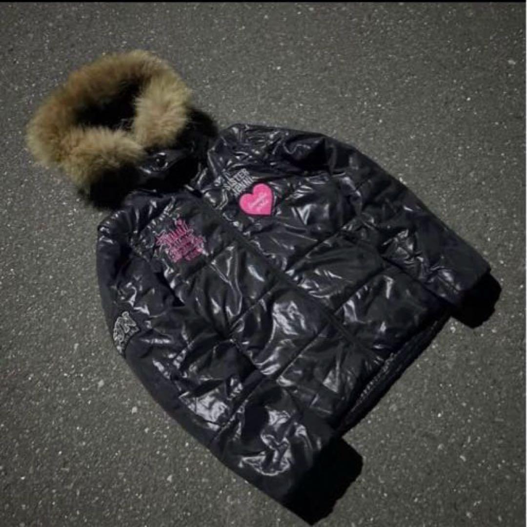 00s archive fur down jacket黒 ギャル男 光沢