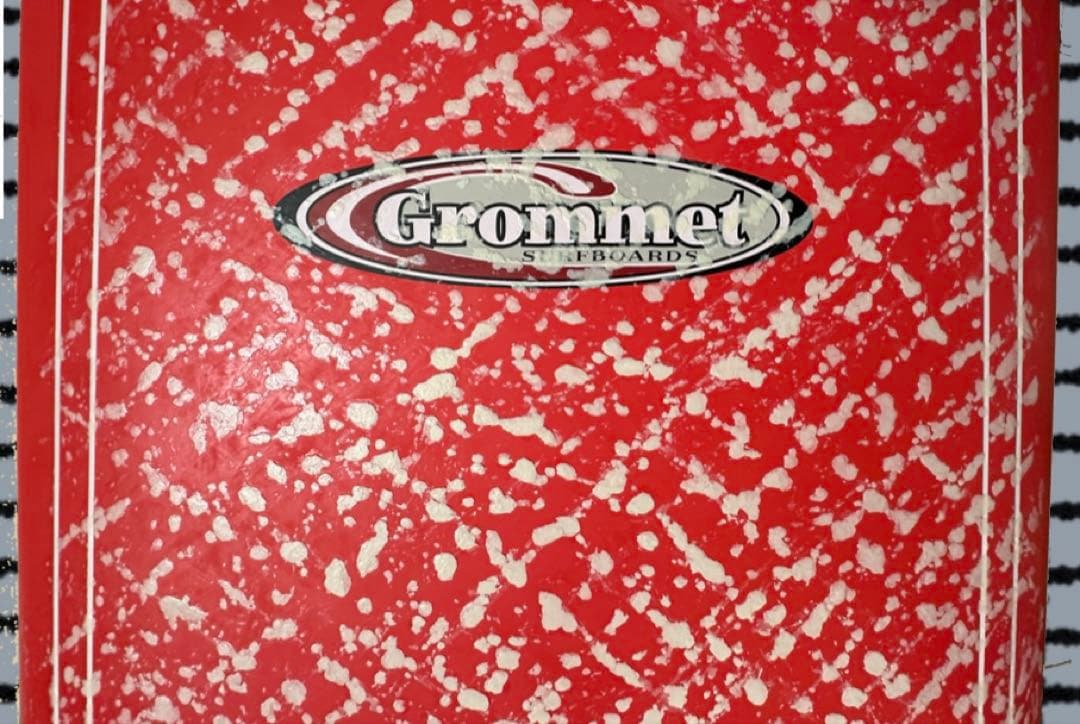 赤色ロングボード フィン付き