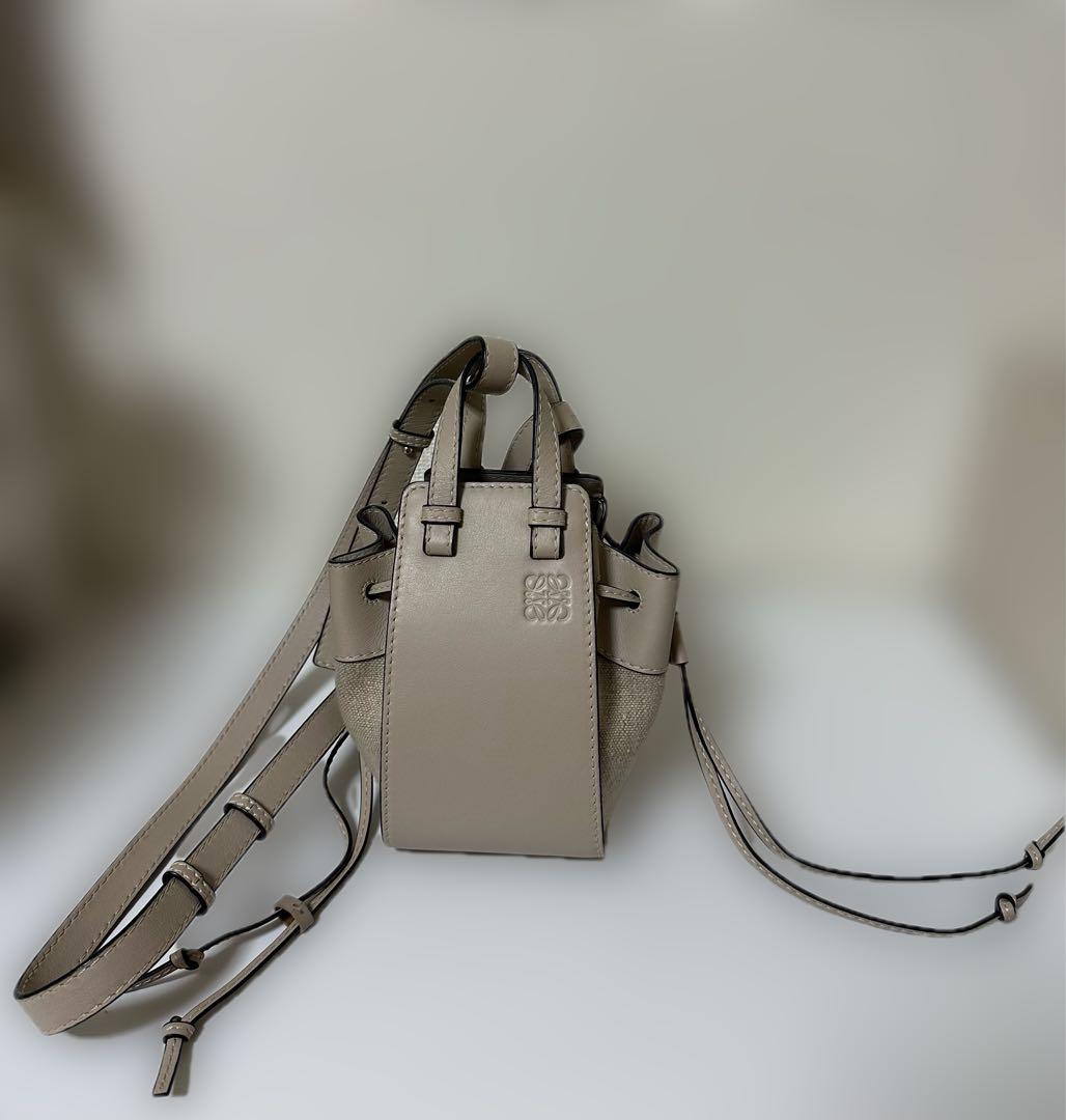 【極美品】LOEWEロエベ ハンモック ミニ DW レザー&リネン ライトオーク