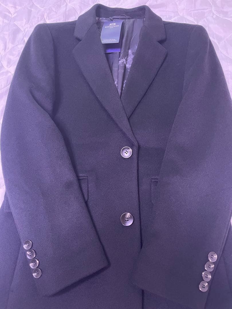 【新品•未使用】100%カシミアロベルトカバーニ ダークネイビーチェスターコート