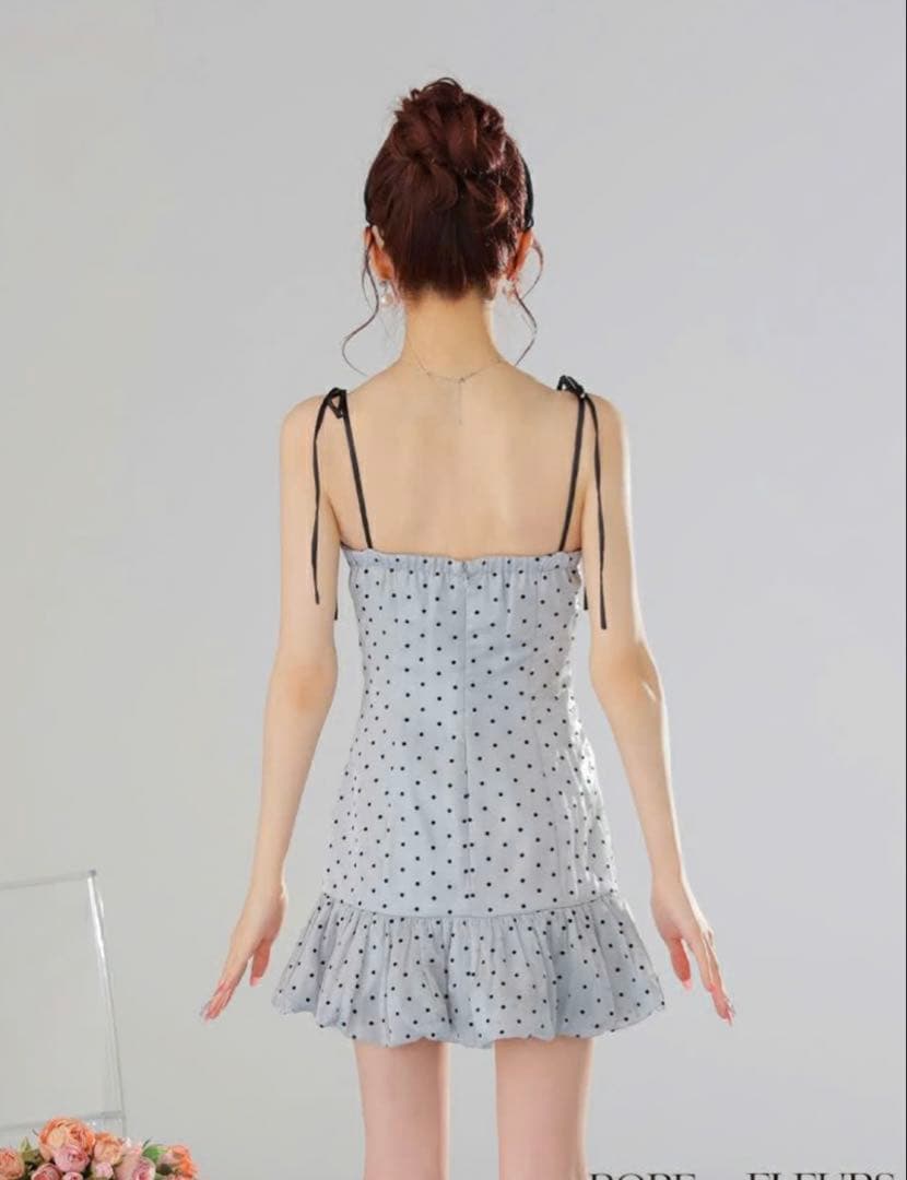 Robe de Fleurs ドット柄キャミソールドレス