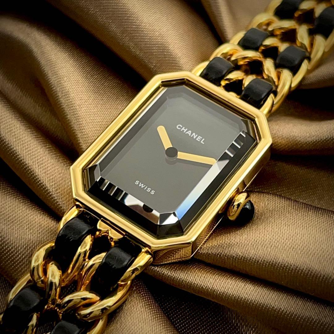 T172 シャネル プルミエールL H0001 GP×レザー クォーツ