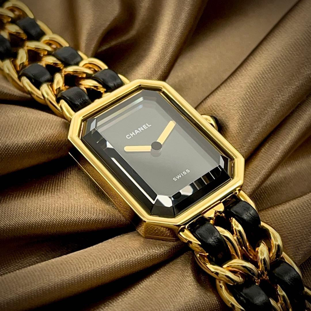 T172 シャネル プルミエールL H0001 GP×レザー クォーツ
