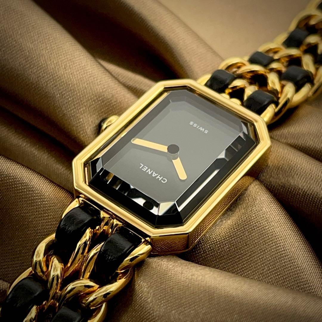 T172 シャネル プルミエールL H0001 GP×レザー クォーツ