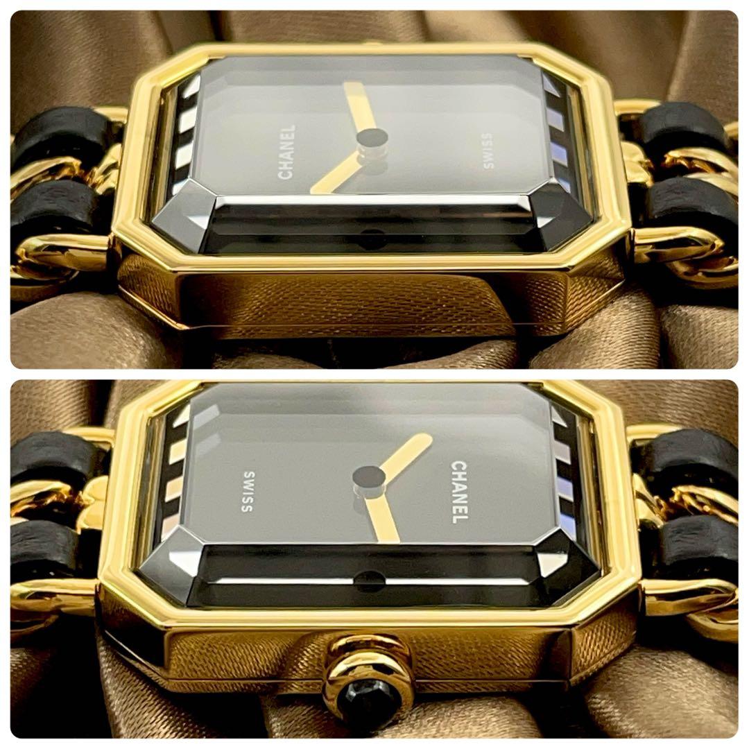 T172 シャネル プルミエールL H0001 GP×レザー クォーツ