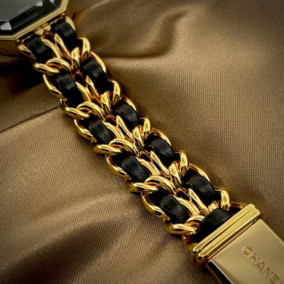 T172 シャネル プルミエールL H0001 GP×レザー クォーツ