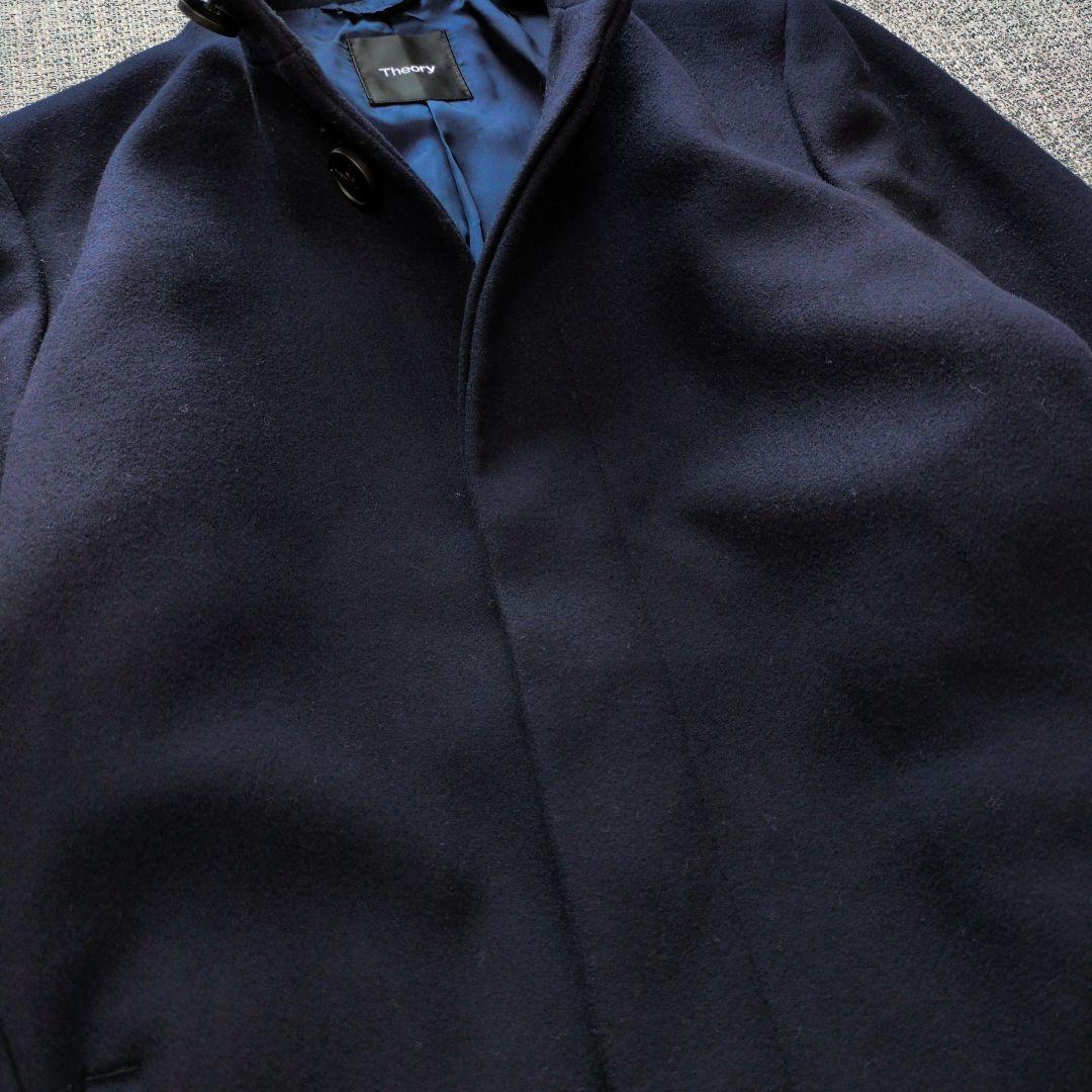 セオリー　近年　メンズ　カシミヤ混　BELVIN　スタンドカラーコート　ネイビー