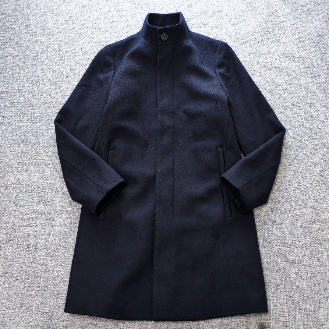 セオリー　近年　メンズ　カシミヤ混　BELVIN　スタンドカラーコート　ネイビー