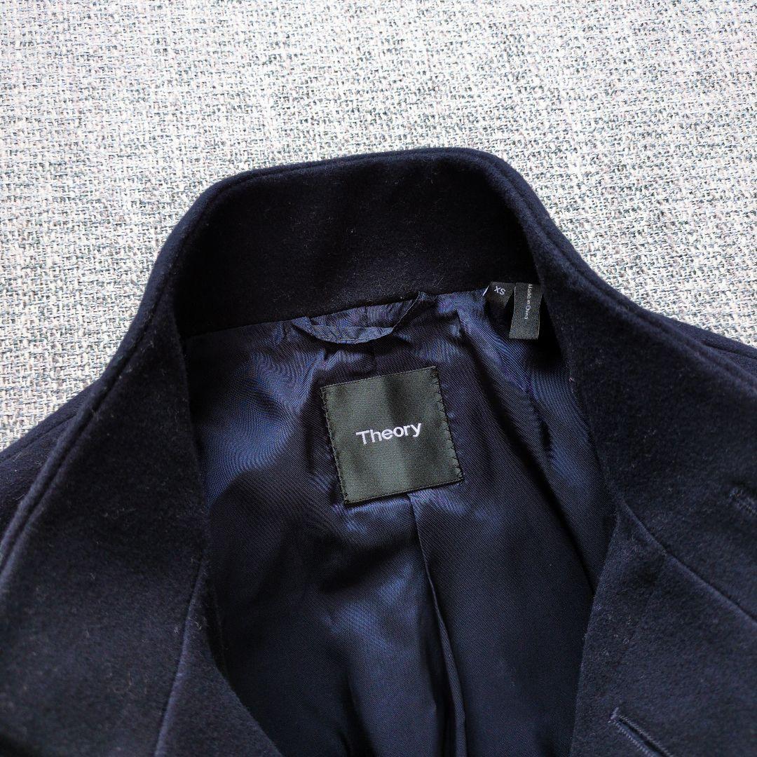 セオリー　近年　メンズ　カシミヤ混　BELVIN　スタンドカラーコート　ネイビー