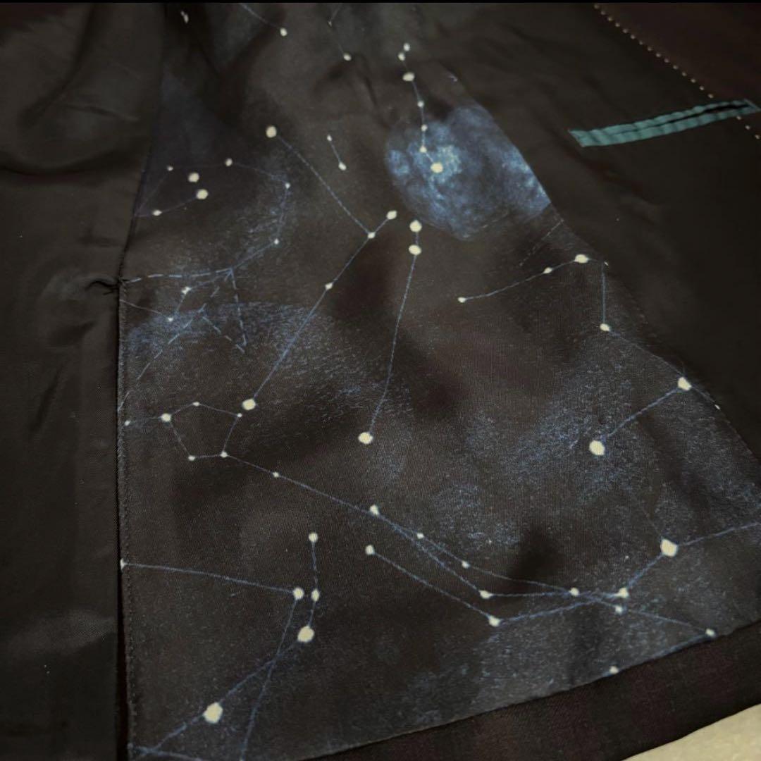 ジ*ン様 ポールスミス ビジネススーツ 銀河 星座 チャコールブラウン 赤ストラ