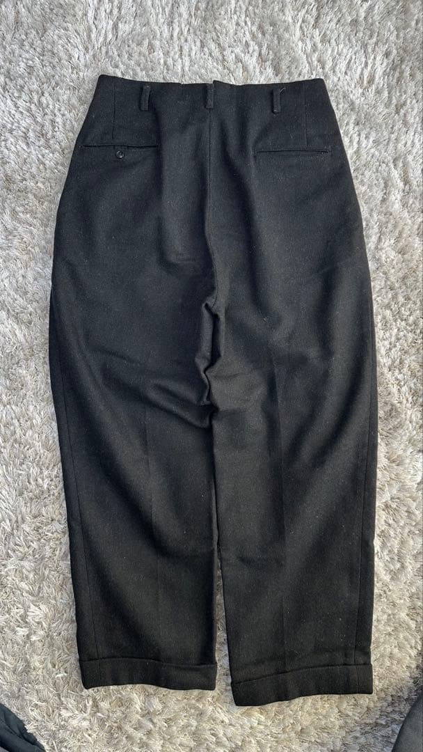 50s ブラックワイドウールスラックス