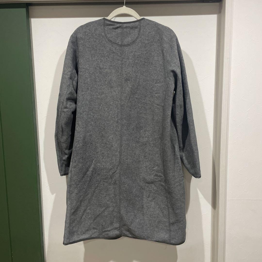 DANTON フリース カラーレス コート 38 グレー