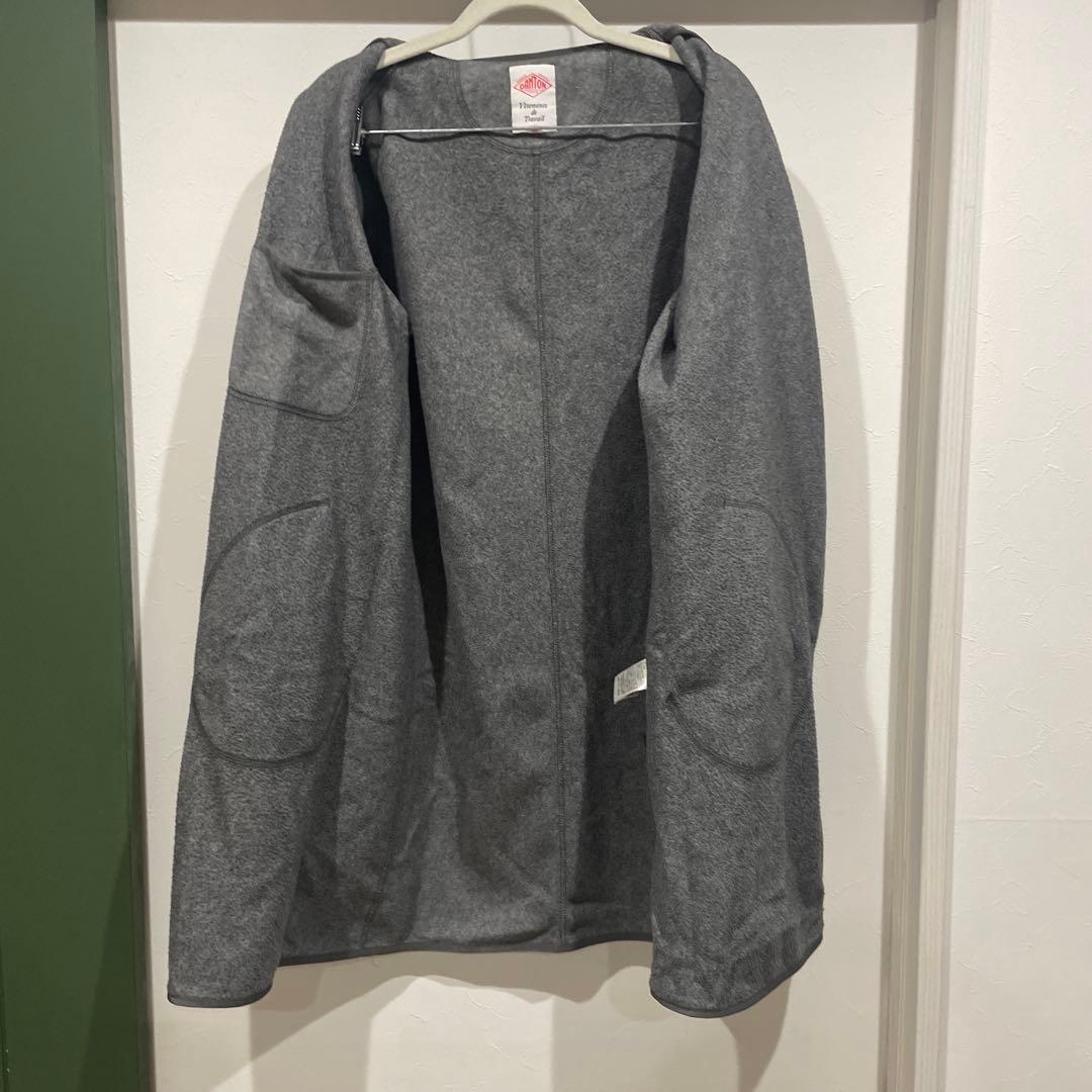 DANTON フリース カラーレス コート 38 グレー