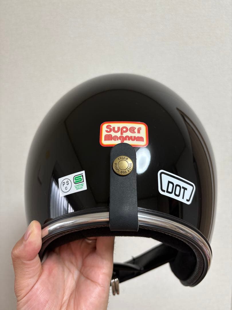 TT&CO. ブラック ジェットヘルメット　スーパーマグナム　クロームトリム
