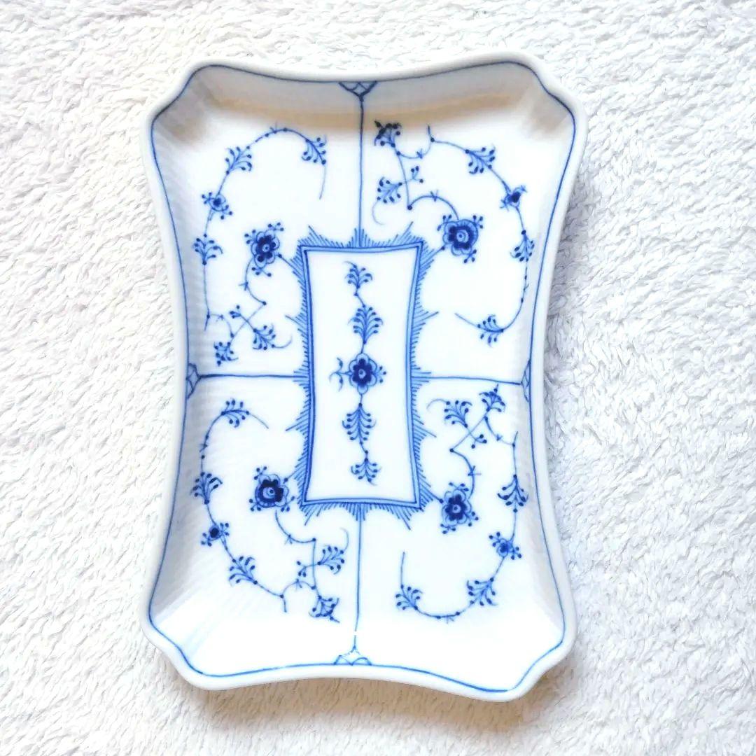 ロイヤルコペンハーゲン　ブルーフルーテッド スクエア プレート 364裏印