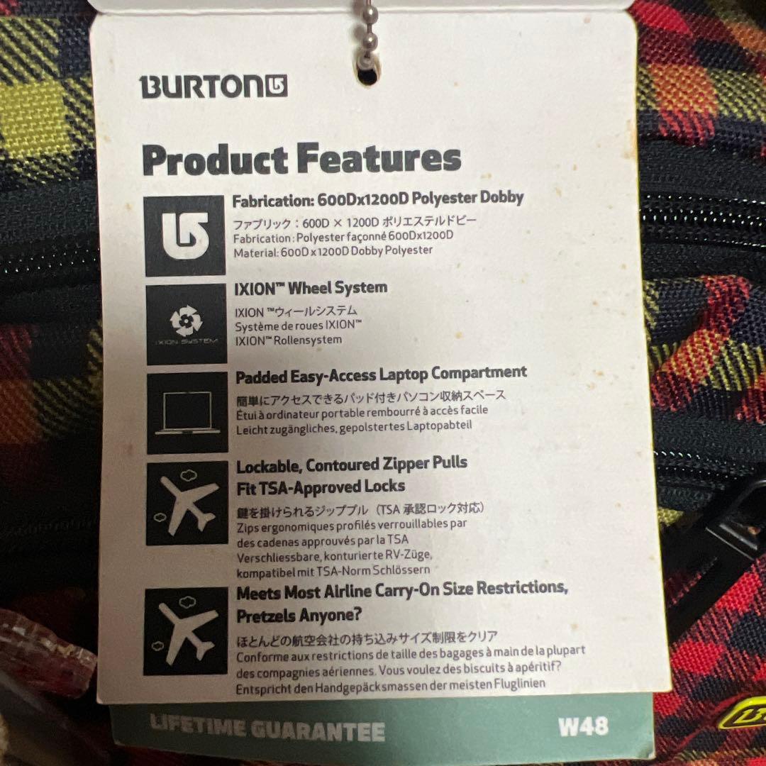 新品バートン BURTON チェック柄キャリーバック PC保護あり