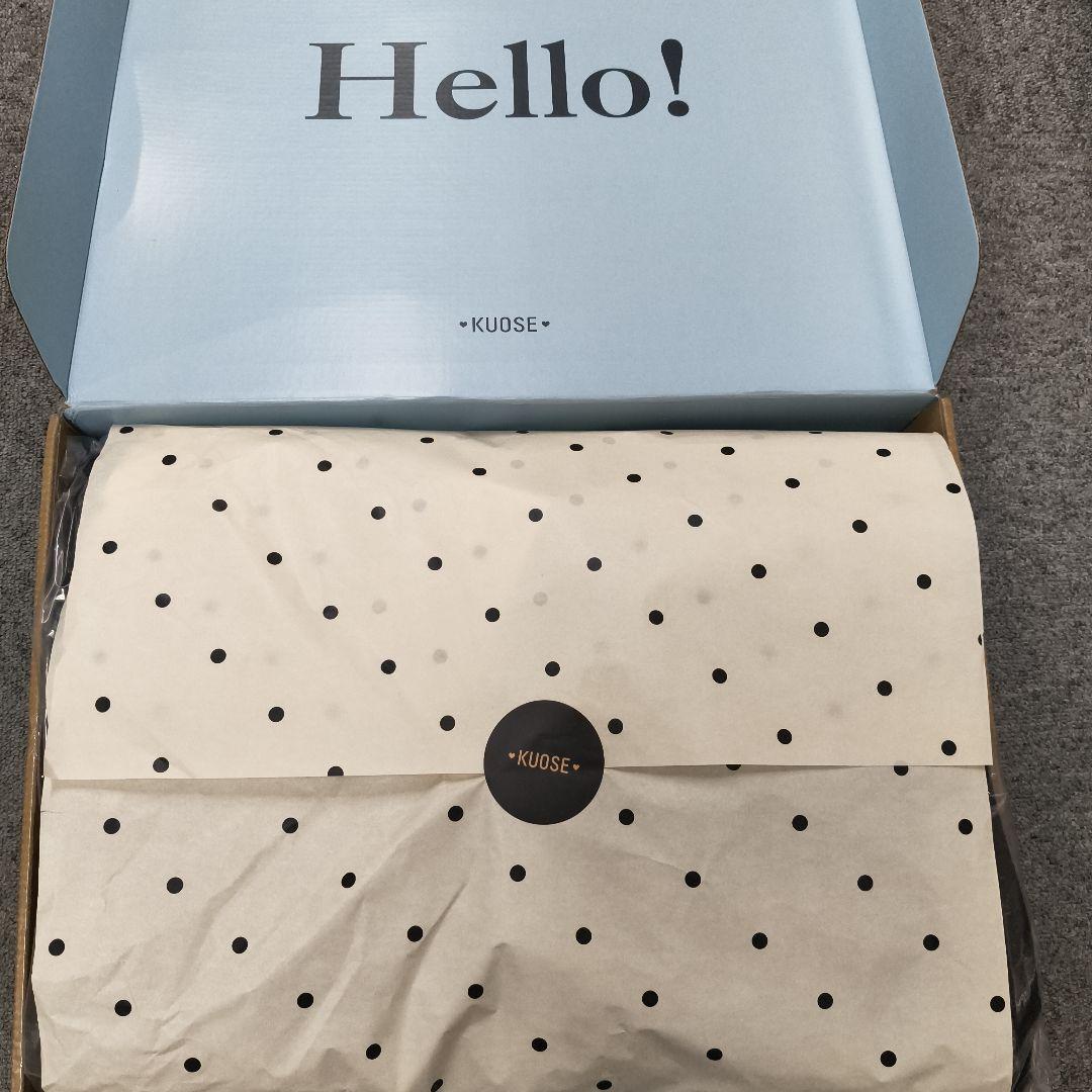 KUOSE ボウカラーコート　リボンカラーコート　バイカラー　水色　黒　正規品