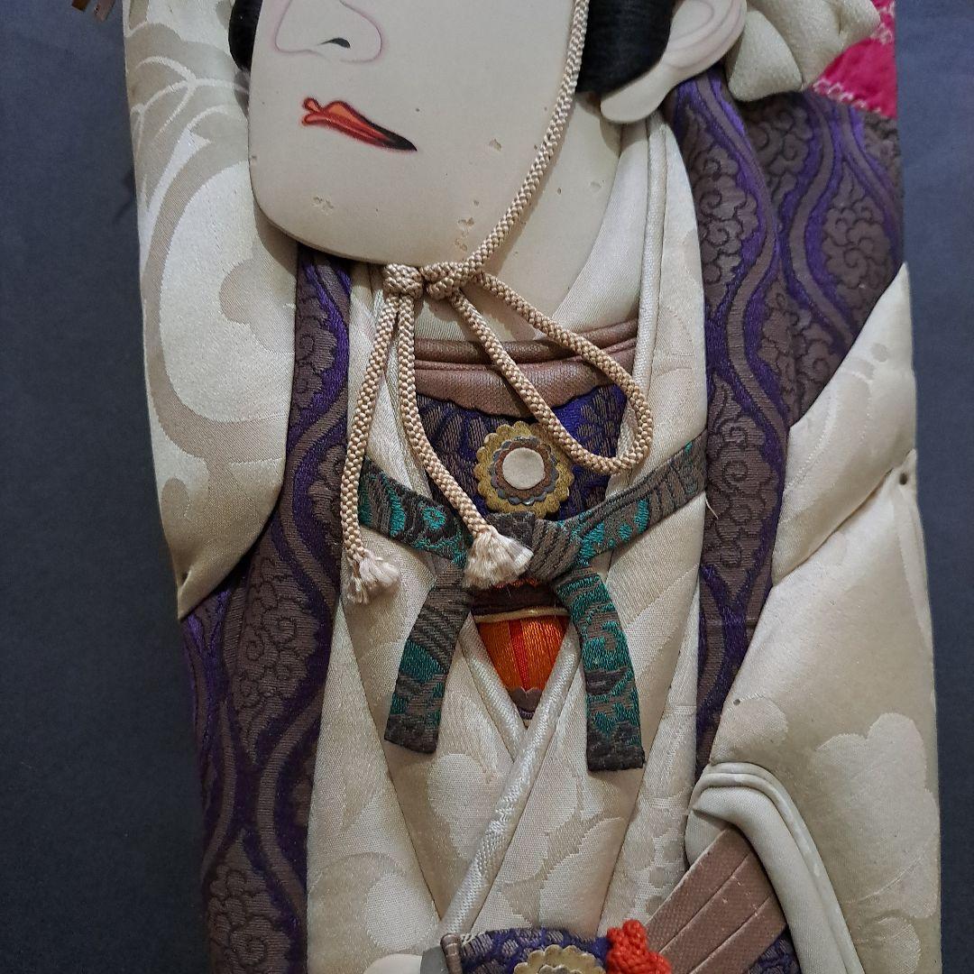 江戸羽子板　大丸特選　共箱入　緞子、綸子　桐板 牡丹図　市川団十郎写