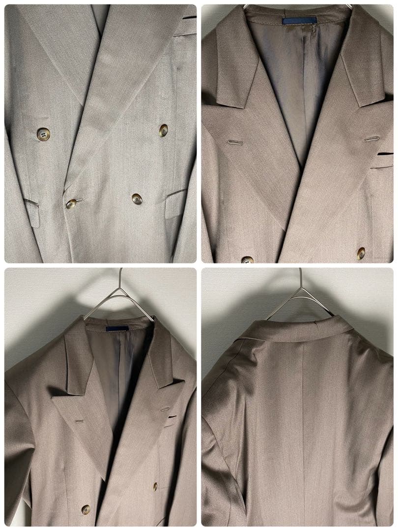 MEN'S BIGI ダブル ヴィンテージ スーツ セットアップ 微光沢 表記4