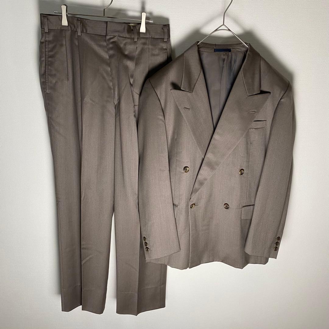 MEN'S BIGI ダブル ヴィンテージ スーツ セットアップ 微光沢 表記4