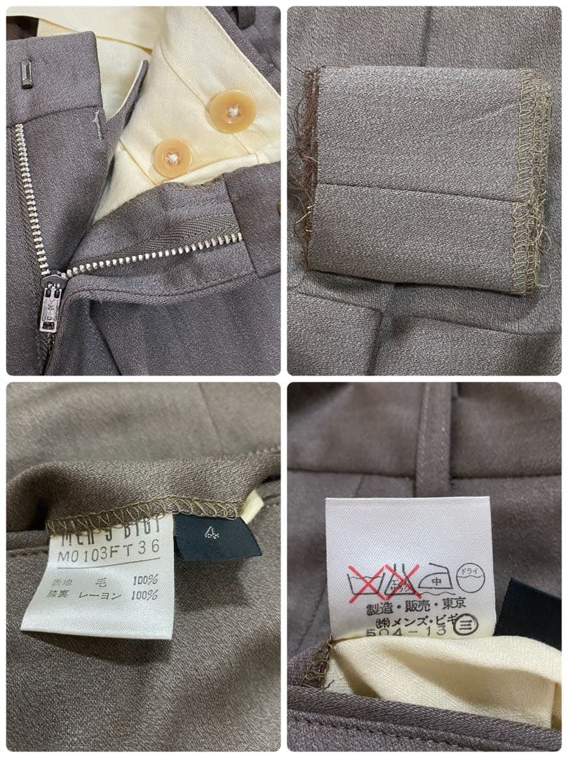 MEN'S BIGI ダブル ヴィンテージ スーツ セットアップ 微光沢 表記4