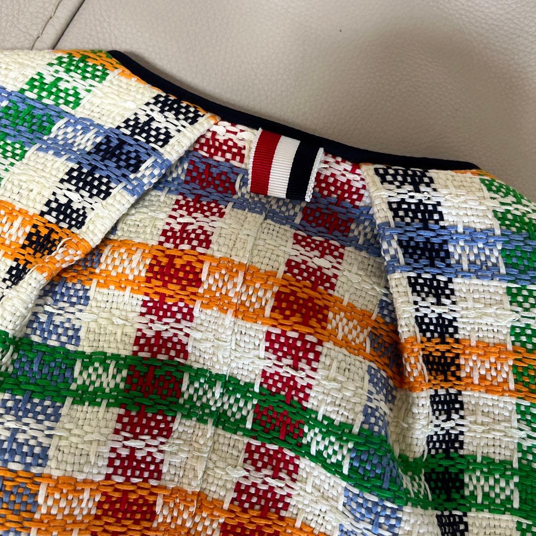 超希少レア！ トムブラウン ノーカラージャケット ツイード マルチカラー 0