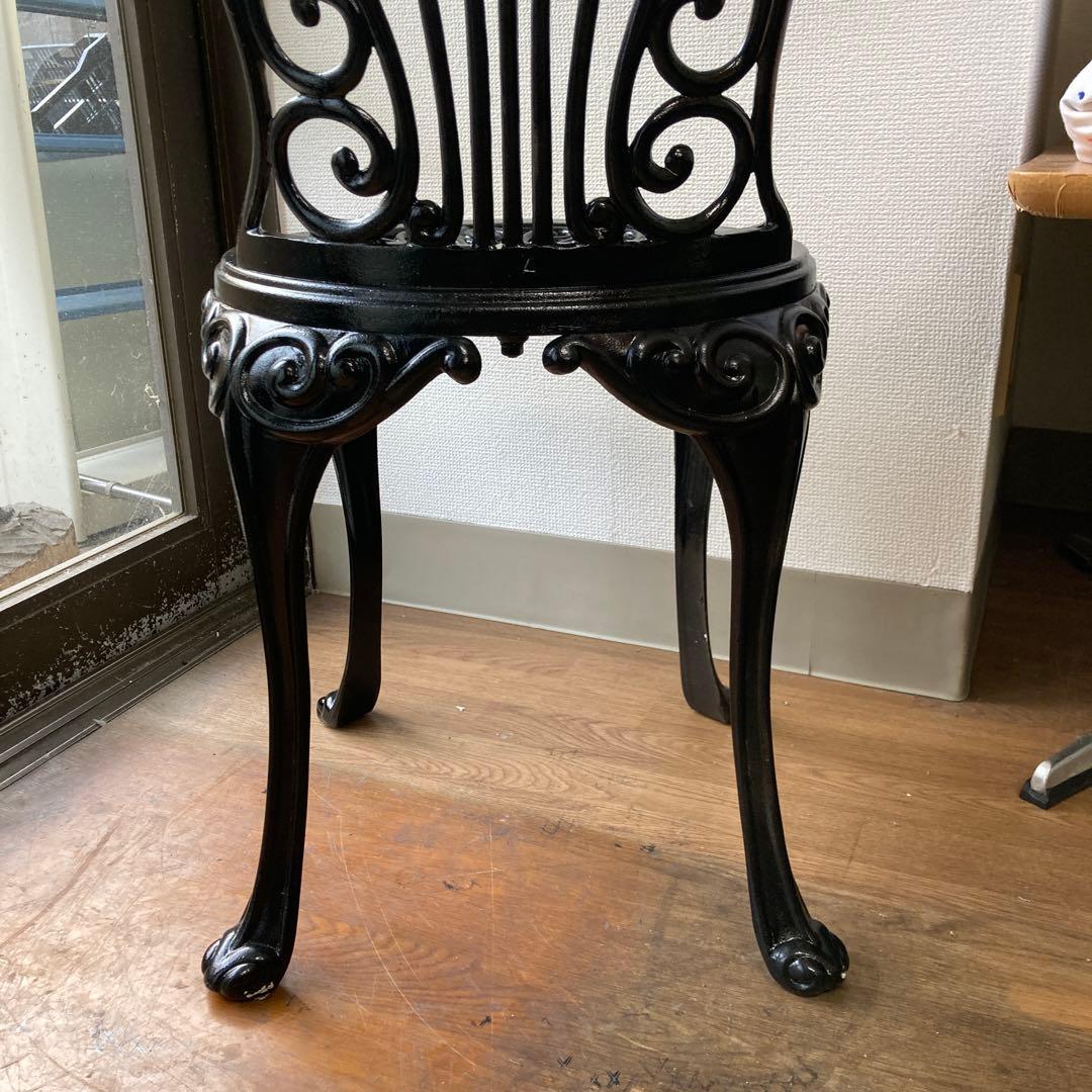 専用アイアン製装飾椅子 花模様透かし彫り　広島限定