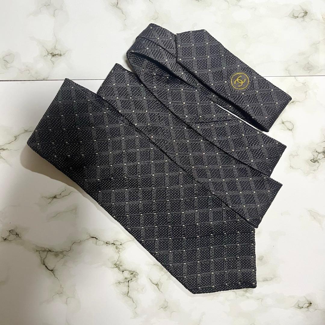 美品✨　CHANEL ネクタイ　チェーン　ジャガード