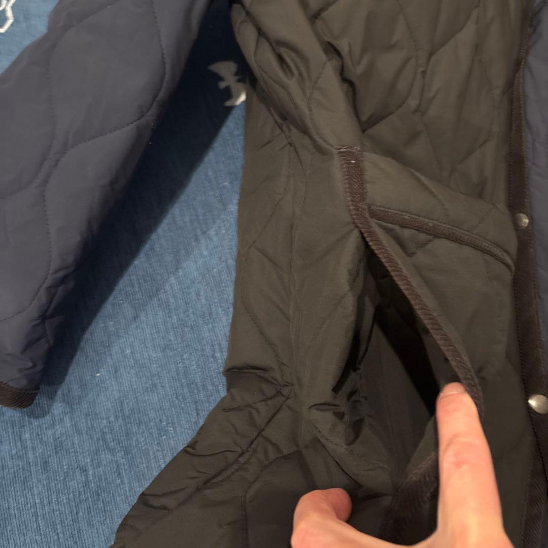 フラボア　キルティングロングコート ネイビー/ブラック　メンズ、レディー